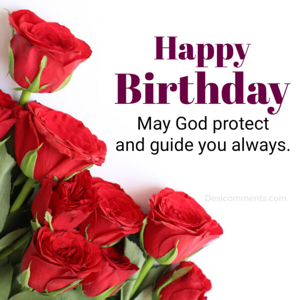 Happy Birthday May God Protect You Blessed Image