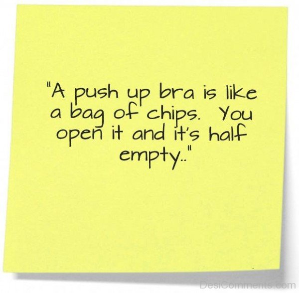 A Push Up Bra Is Like A Bag Of Chips