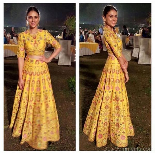 Aditi Rao Hydari In Yellow Dress-DC071