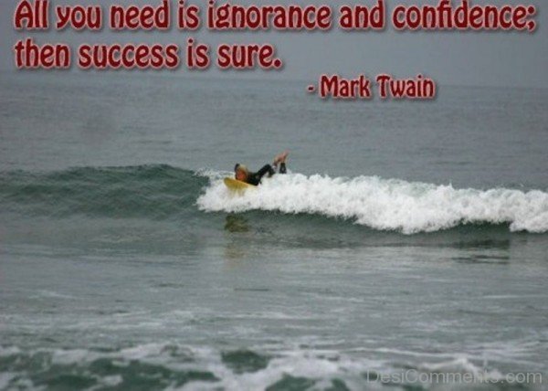 All You Need Is Ignorance And Confidence Then Success Is Sure