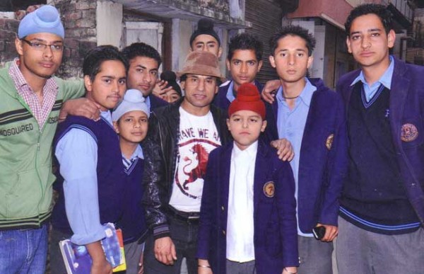 Amrit Bains With School Students