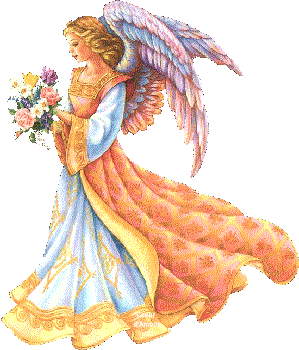 Angel Girl Holding Flowers