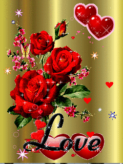 Animated Love Image With Flowers