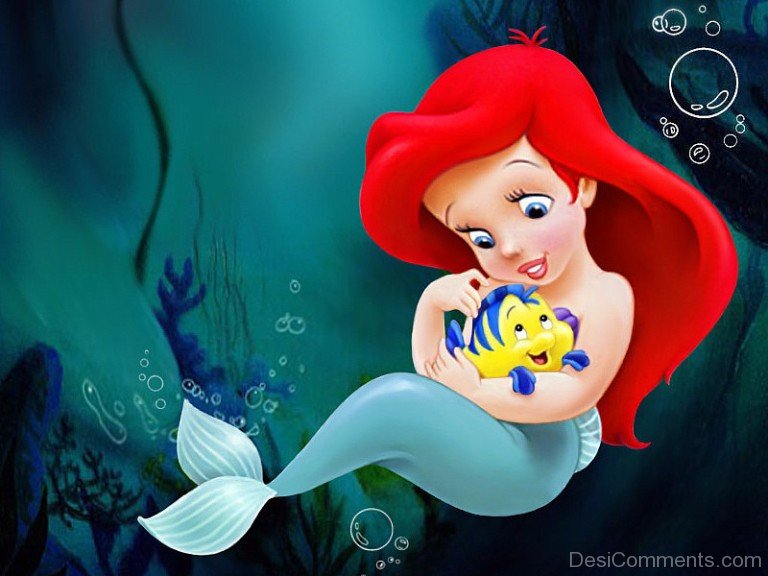 Ariel And Flounder Hug