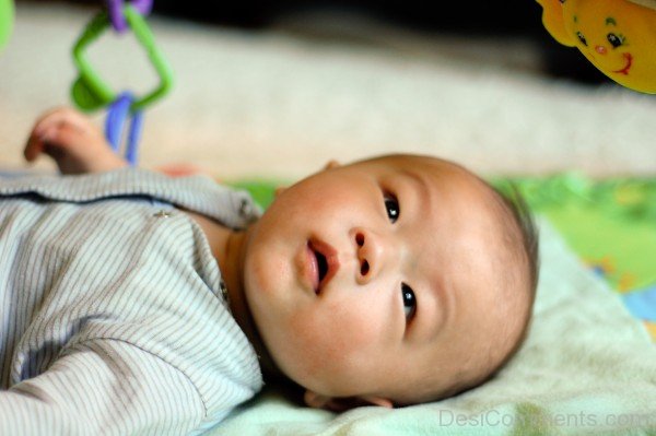 Asian Newborn Baby Face Closeup Picture