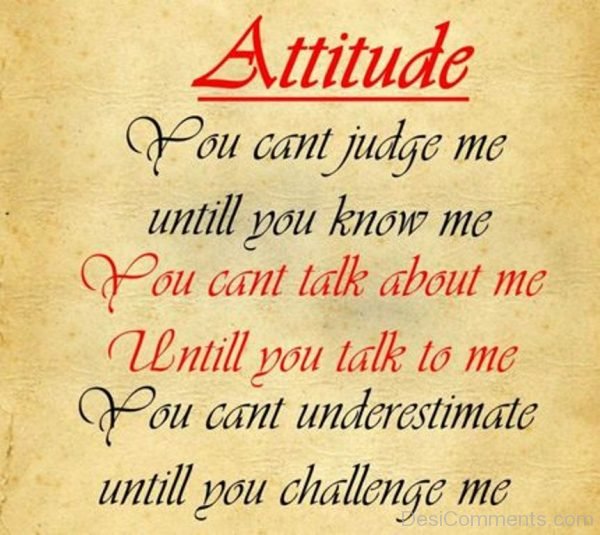 Attitude You Can Not Judge Me