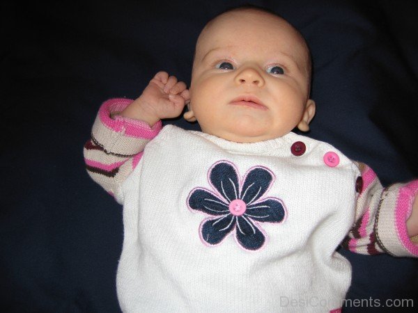 Baby Girl In Flower Sweater