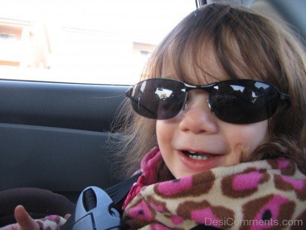Baby Girl Wearing Black Goggles