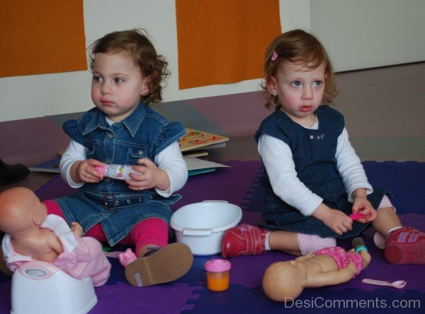 Baby Girls At Kindergarten