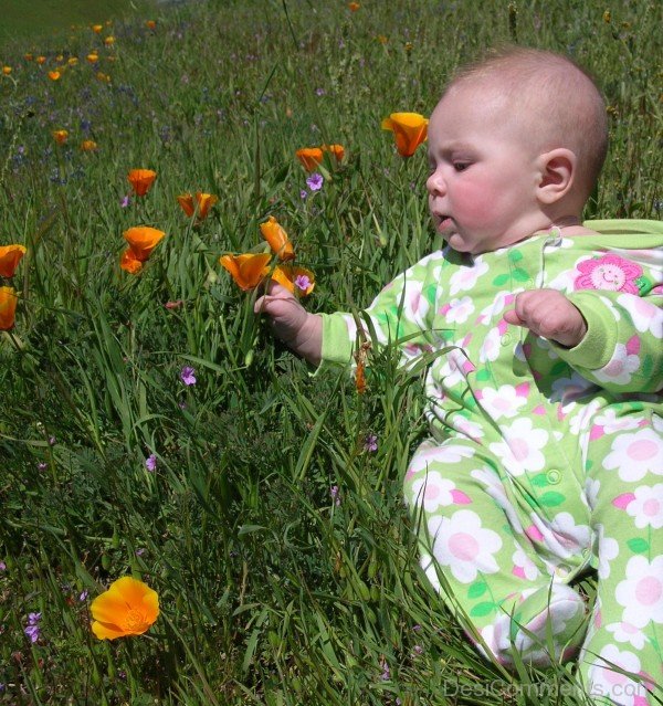 Baby Holding Flower
