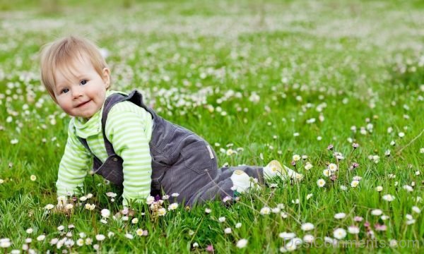 Baby Playing On Grass-018