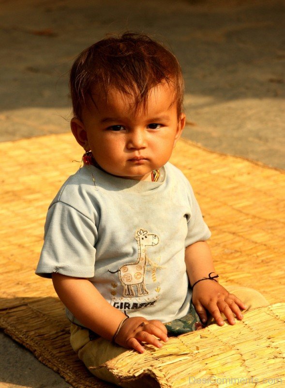 Baby Sitting On Mat