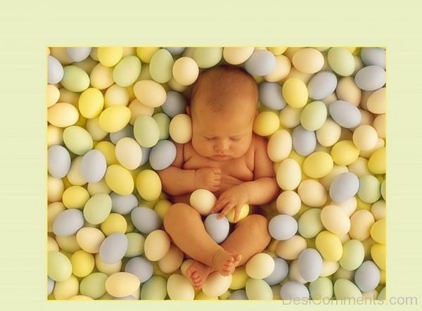 Baby Sleeping On Ballons