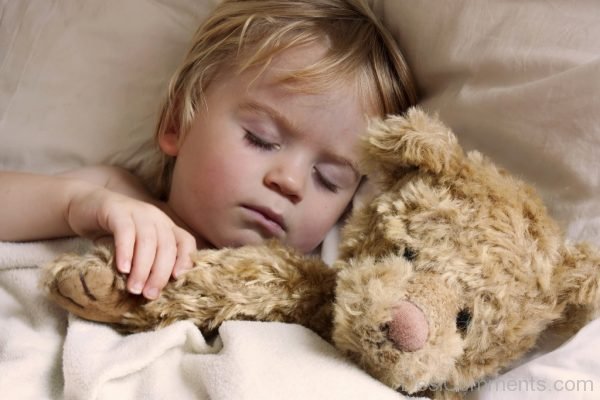 Baby Sleeping With Teddy