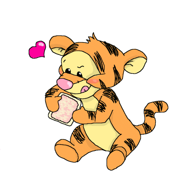 Image Of Baby Tigger Holding Bread