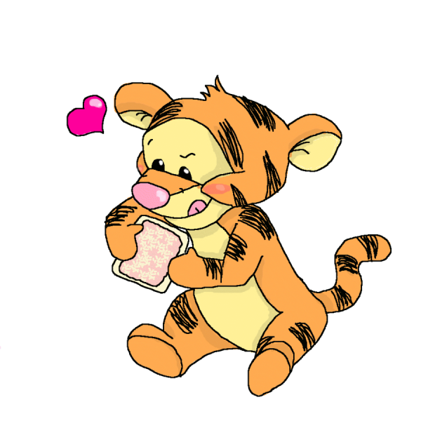 Baby Tigger Holding Bread