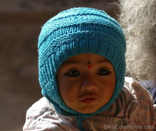 Baby Wearing Winter Cap