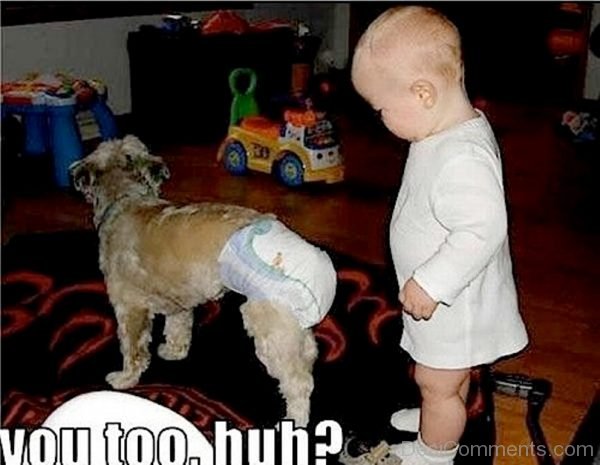 Baby With Dog Diaper