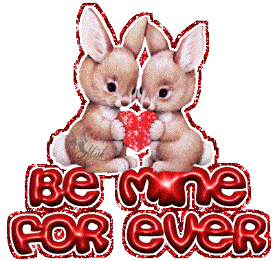 Be Mine Forever Rabbits Glittering