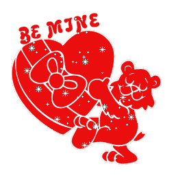 Be Mine Teddy With Heart Graphic Image