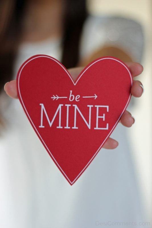 Be Mine Text In Red Heart-DC13