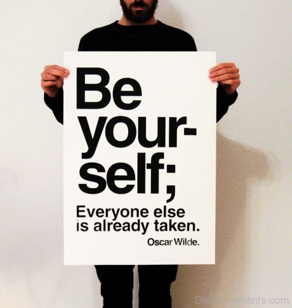 Be Yourself Text In Black Color