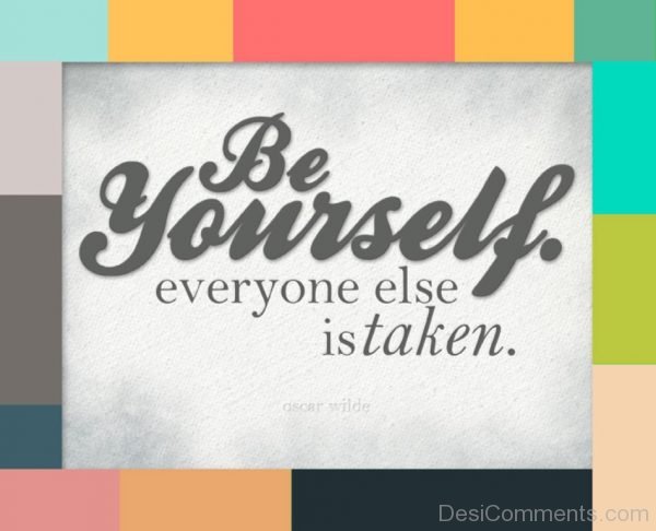 Be Yourself  Text In Grey Color