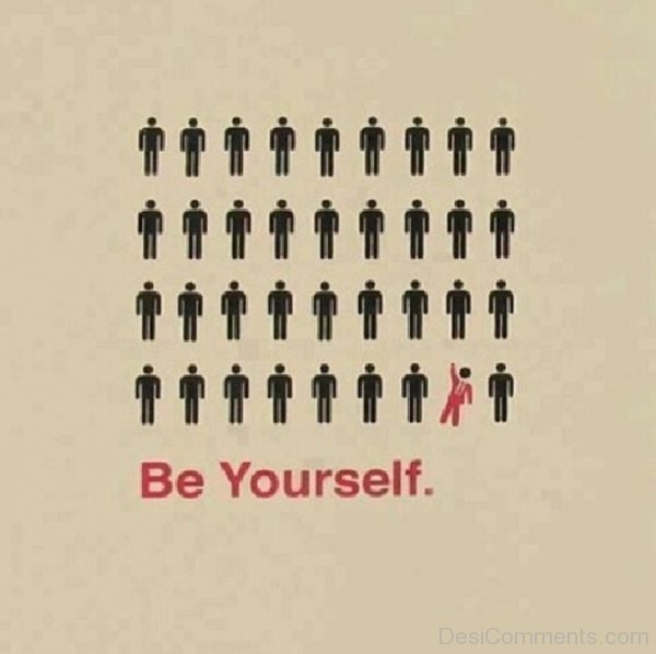 Be Yourself Text In Red Color-DC0036