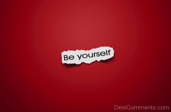 Be Yourself Text On Red Background