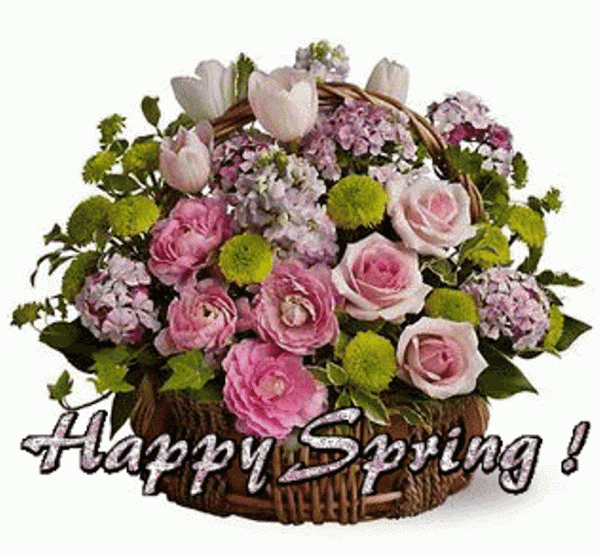 Beautiful -Happy Spring Flower Basket