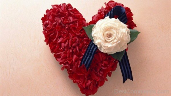 Beautiful Love Heart With Flowers-tvw220desi41