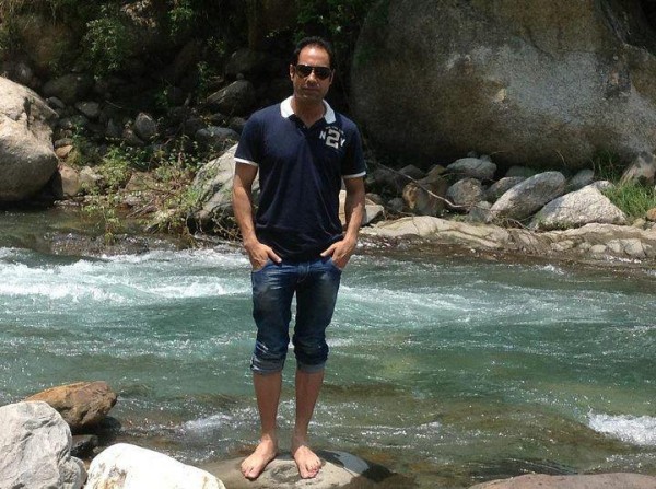 Binnu Dhillon Near Waterfall