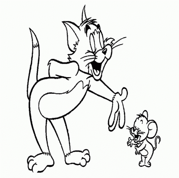 Black And White Picture Of Tom And Jerry