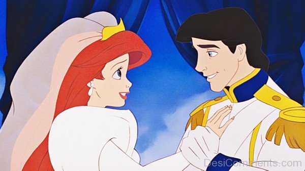 Bride Princess Ariel & Prince Eric the Groom Pic