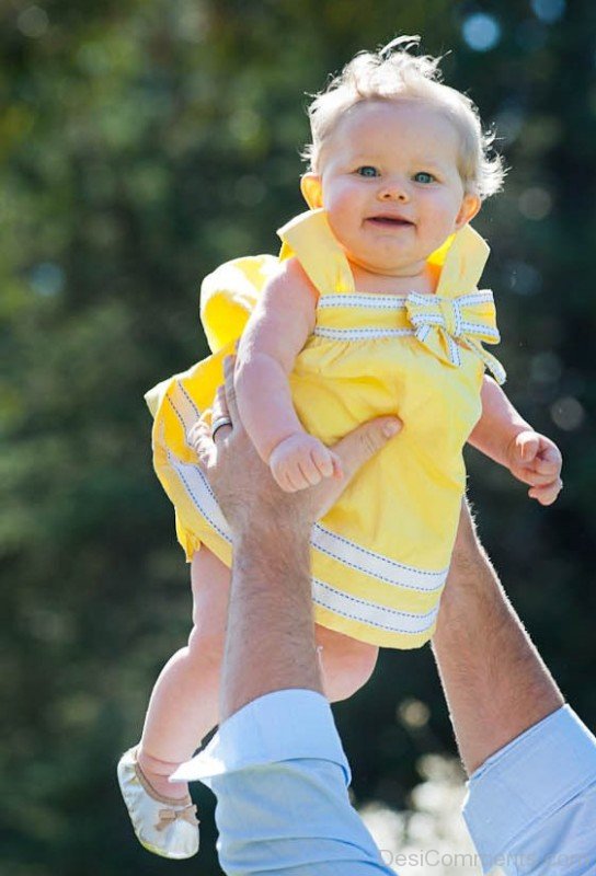 CUte Baby Girl In Yellow Dress