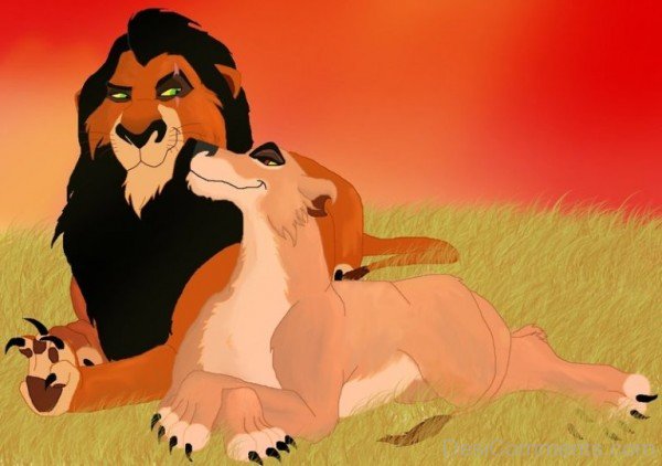 Cartoon Couple Scar And Zira-DESI7823