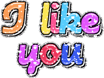 Colorful I Like You Glitter Image