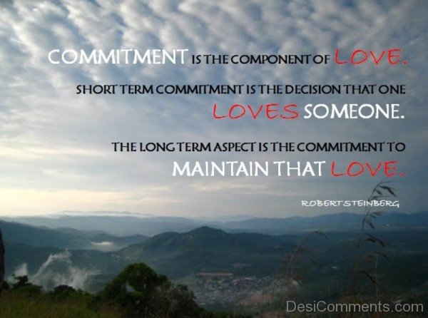 Commitment Is The Component Of Love -DC079
