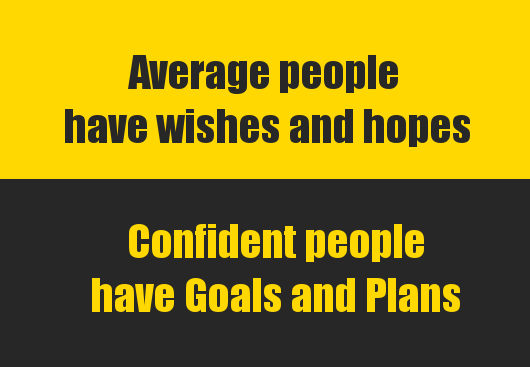 Confident People Have Goals And Plans