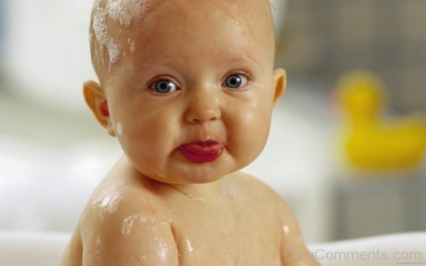 Cute Baby Bathing