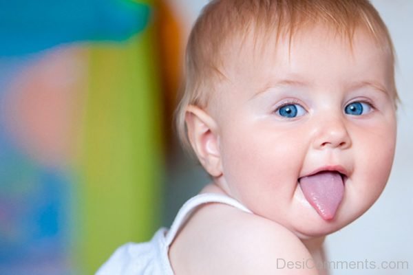 Cute Baby Showing Tongue