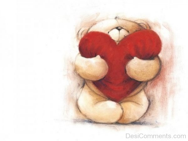 Cute Bear Holding Heart