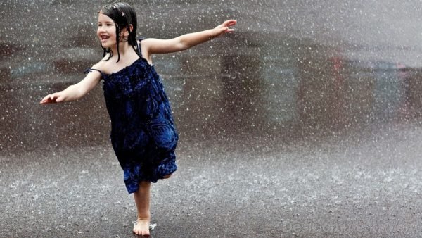 Cute Girl Enjoing In Rain-DC10