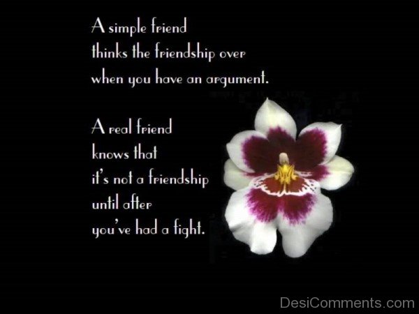 Diffrene Between A Simple Friend And A Real Friend