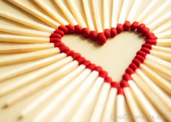 Draw Heart With Matchsticks