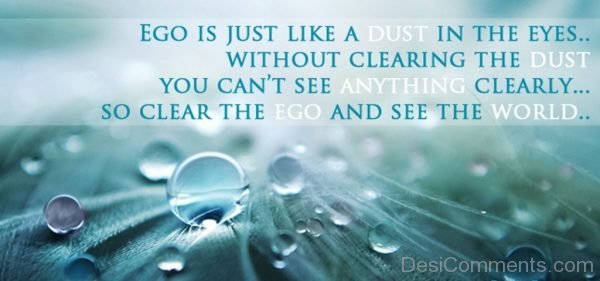 Ego Is Just  Like A Dust In The Eyes Without Clearing The Dust You Cant See Anything Clearly