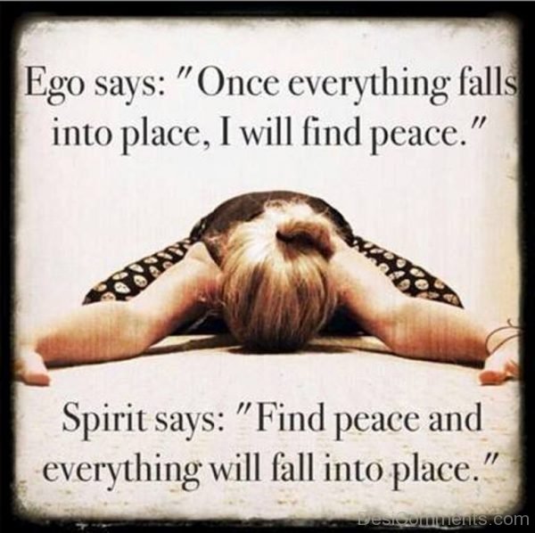 Ego Says Once Everything Falls Into  Place I Will Find Peace-DC20