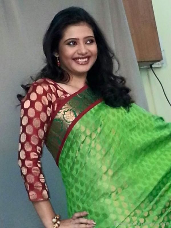 Ena Saha In Green Saree-DC200