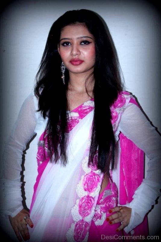 Ena Saha In White And Pink Saree-DC214