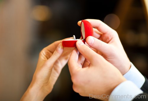 Engagement Ring In Red Box